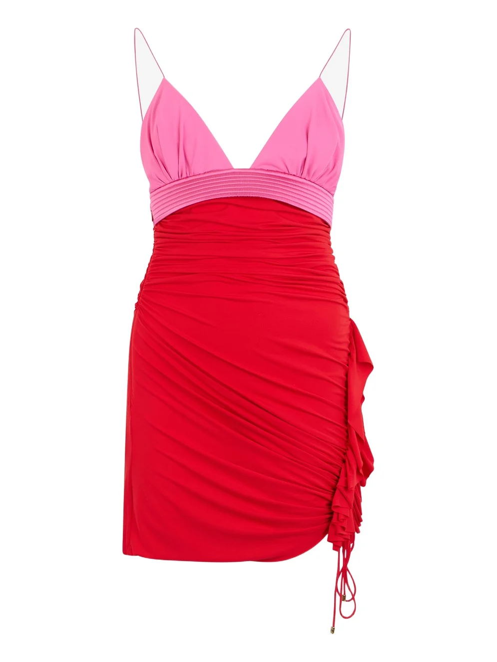 Roberto Cavalli Red And Pink Mini Dress