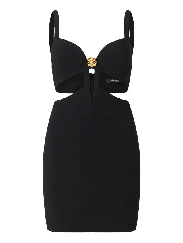 Mini Dress With Cutout And Tiger Mini Dress With Cutout And Tiger