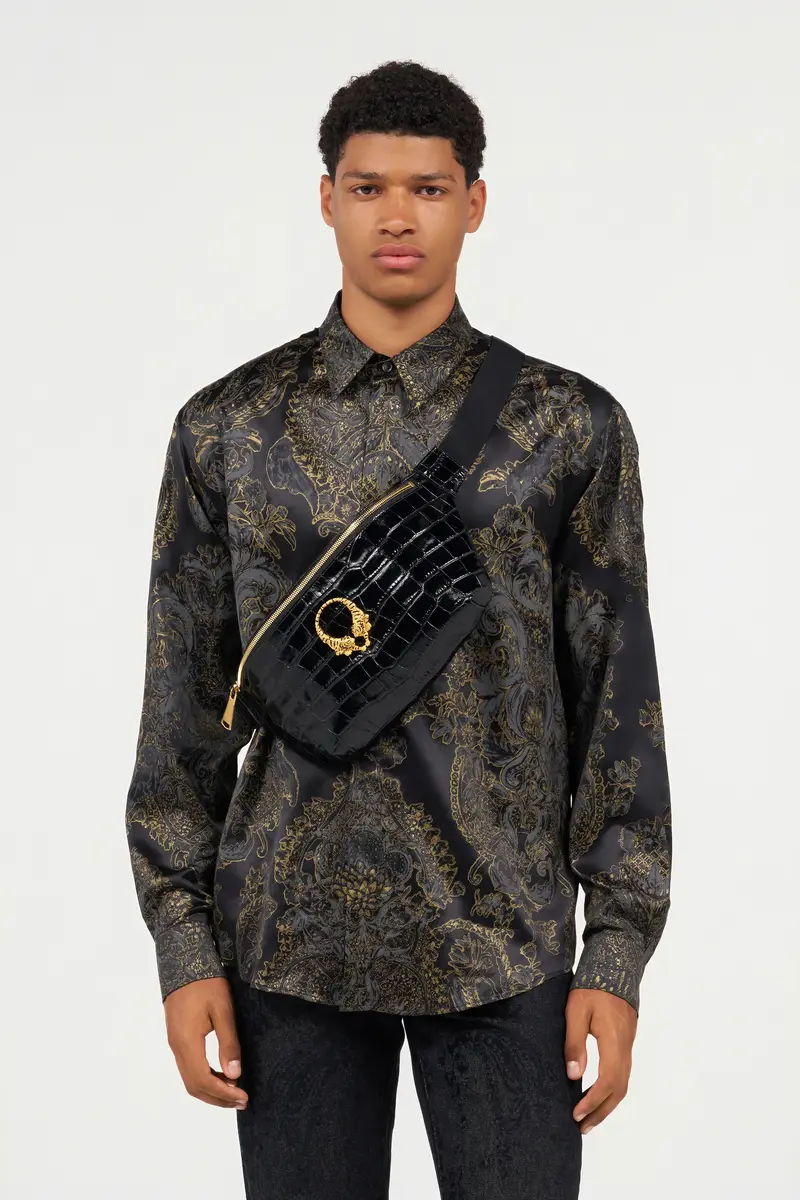 Roberto Cavalli Roar Belt Bag Black Leather | Thumbnail 2
