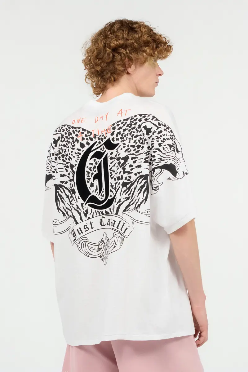 Roberto Cavalli T-Shirt With Mirrored Jaguar And JC Monogram | Thumbnail 3 Roberto Cavalli T-Shirt With Mirrored Jaguar And JC Monogram | Thumbnail 3