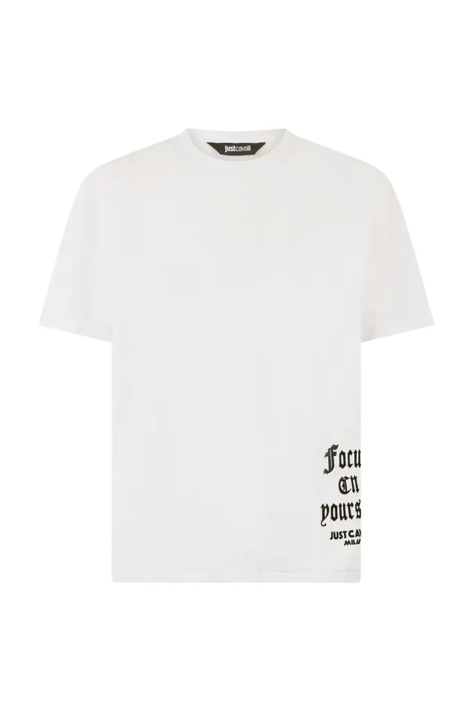Roberto Cavalli T-Shirt With Mirrored Jaguar And JC Monogram