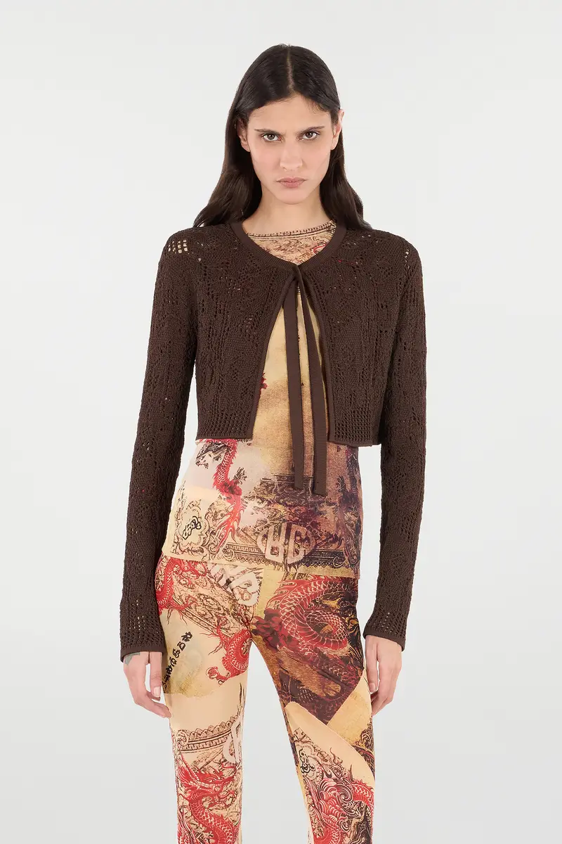 Roberto Cavalli Crochet Effect Crop Top | Thumbnail 2