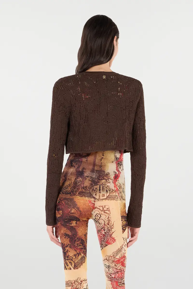 Roberto Cavalli Crochet Effect Crop Top | Thumbnail 3