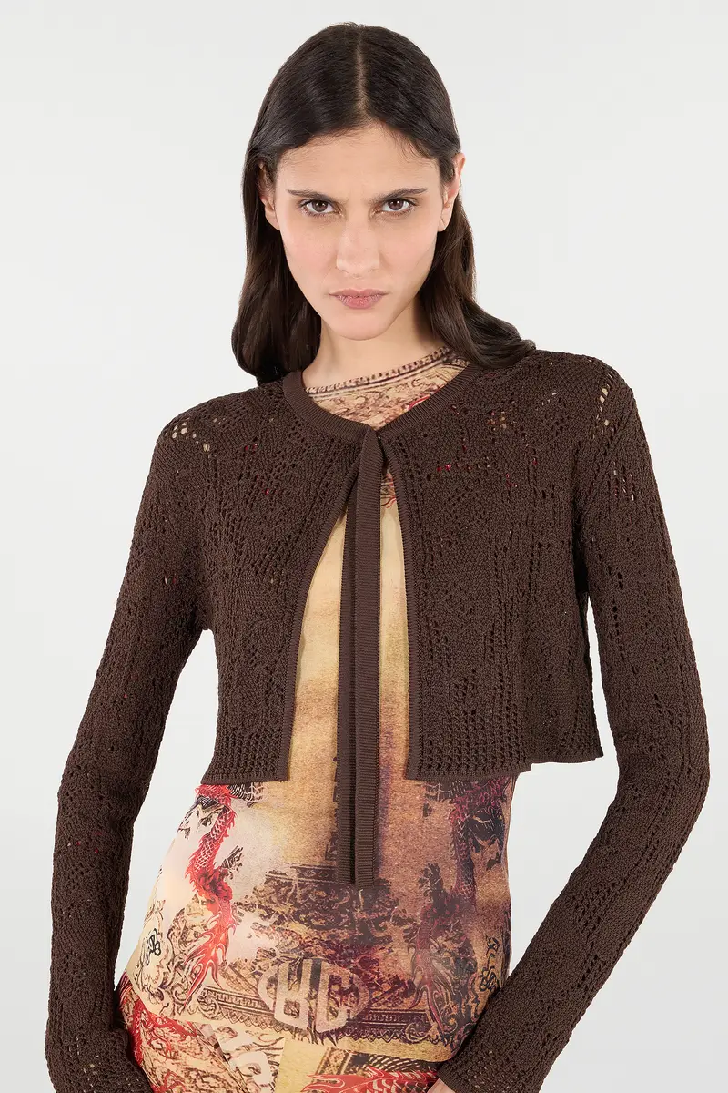 Roberto Cavalli Crochet Effect Crop Top | Thumbnail 4