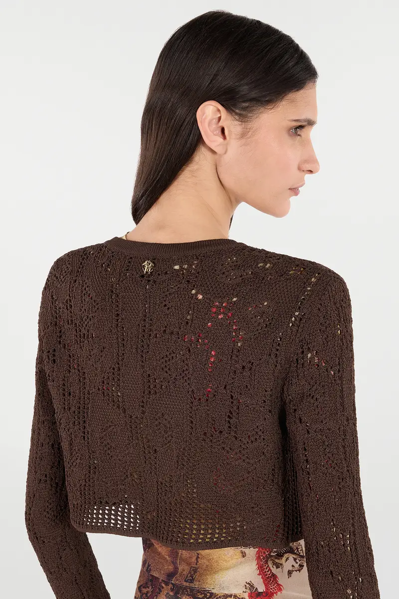 Roberto Cavalli Crochet Effect Crop Top | Thumbnail 5