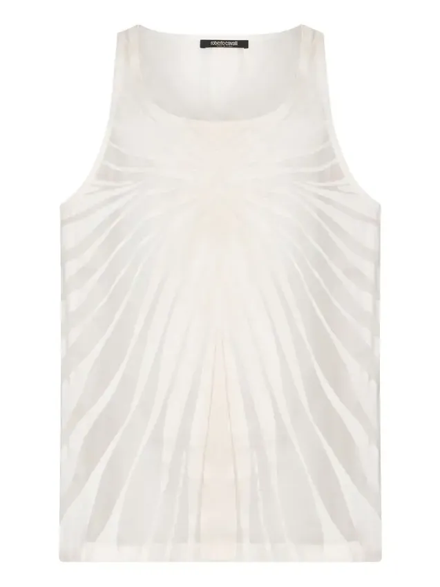 Roberto Cavalli Top With Ray Devoré Print