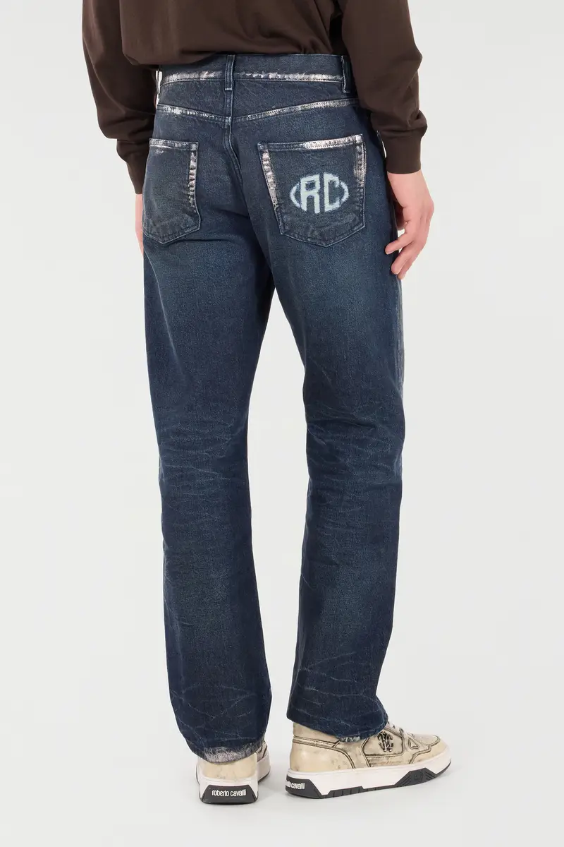 Roberto Cavalli Sandblasted-Effect Jeans With Chain | Thumbnail 3 Roberto Cavalli Sandblasted-Effect Jeans With Chain | Thumbnail 3