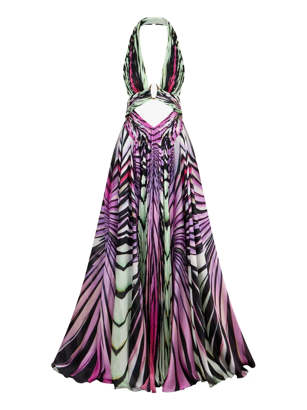 Ray of Paradise Print Silk Maxi Dress