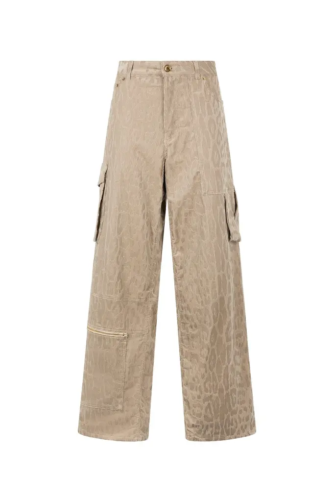 Roberto Cavalli Cargo Pants With All-Over Jaguar Skin Pattern