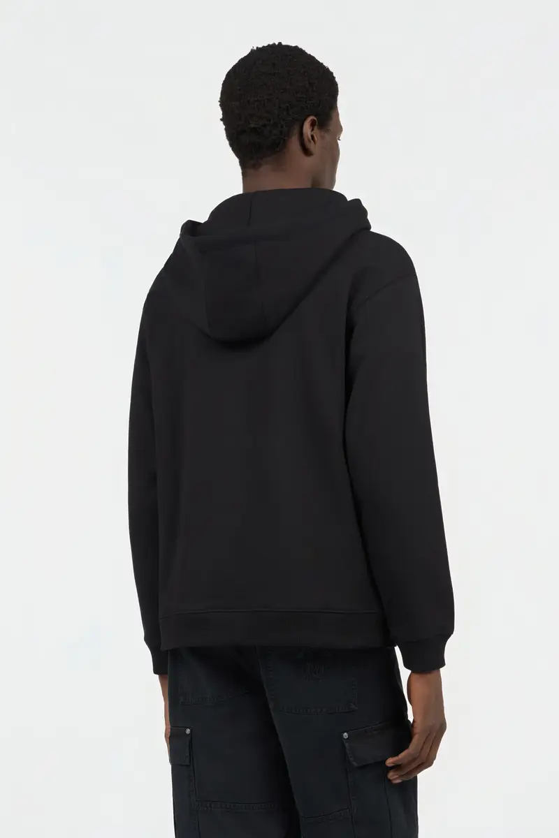 Roberto Cavalli Black Hooded Sweatshirt With Tiger Embroidery | Thumbnail 3