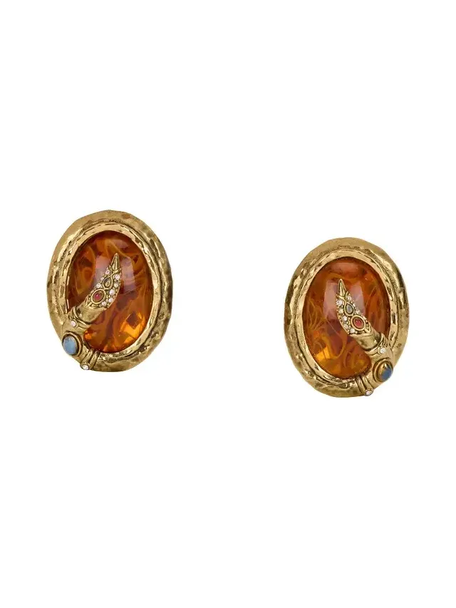 Amber-Effect Clip-On Earrings Amber-Effect Clip-On Earrings