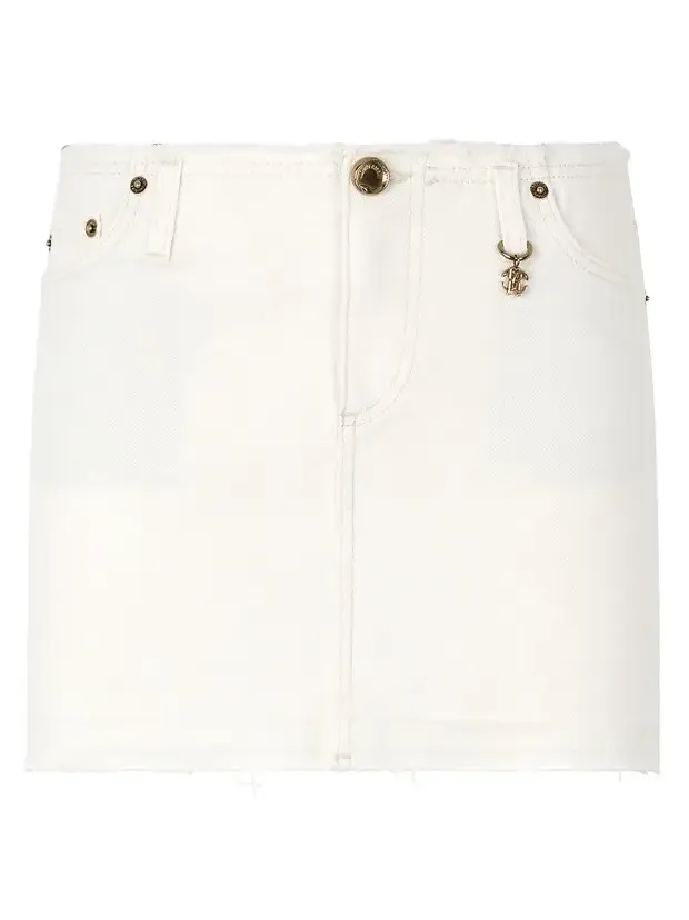 Roberto Cavalli Frayed Denim Miniskirt
