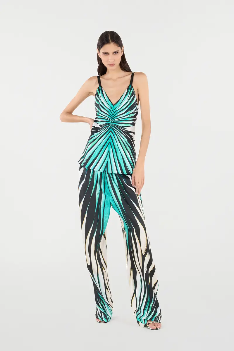 Roberto Cavalli Ray of Sea Print Silk Top | Thumbnail 7