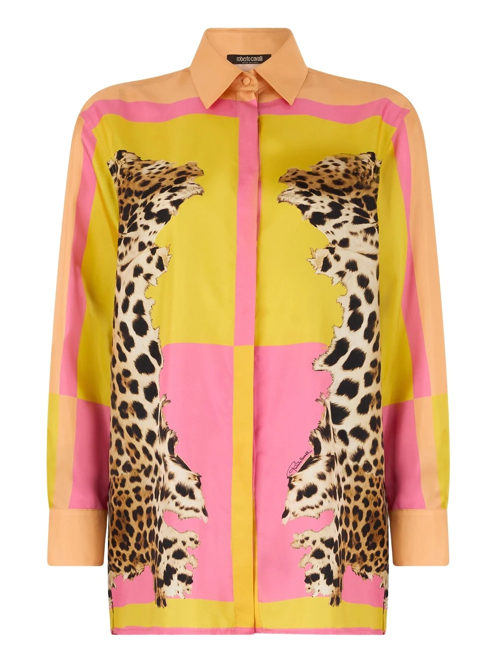 Silk Shirt with Cavalli Pop Print Silk Shirt with Cavalli Pop Print