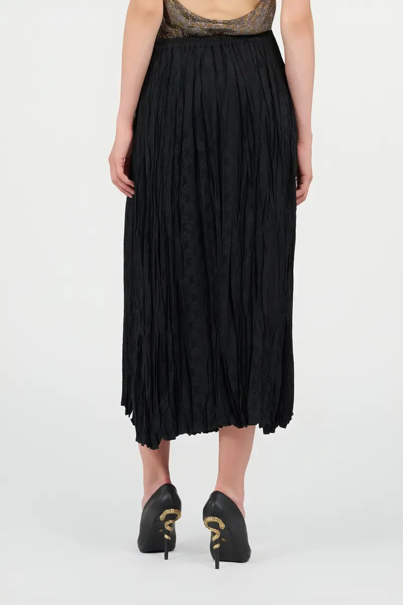 Roberto Cavalli Silk Midi Skirt with Monogram RC | Thumbnail 3 Roberto Cavalli Silk Midi Skirt with Monogram RC | Thumbnail 3