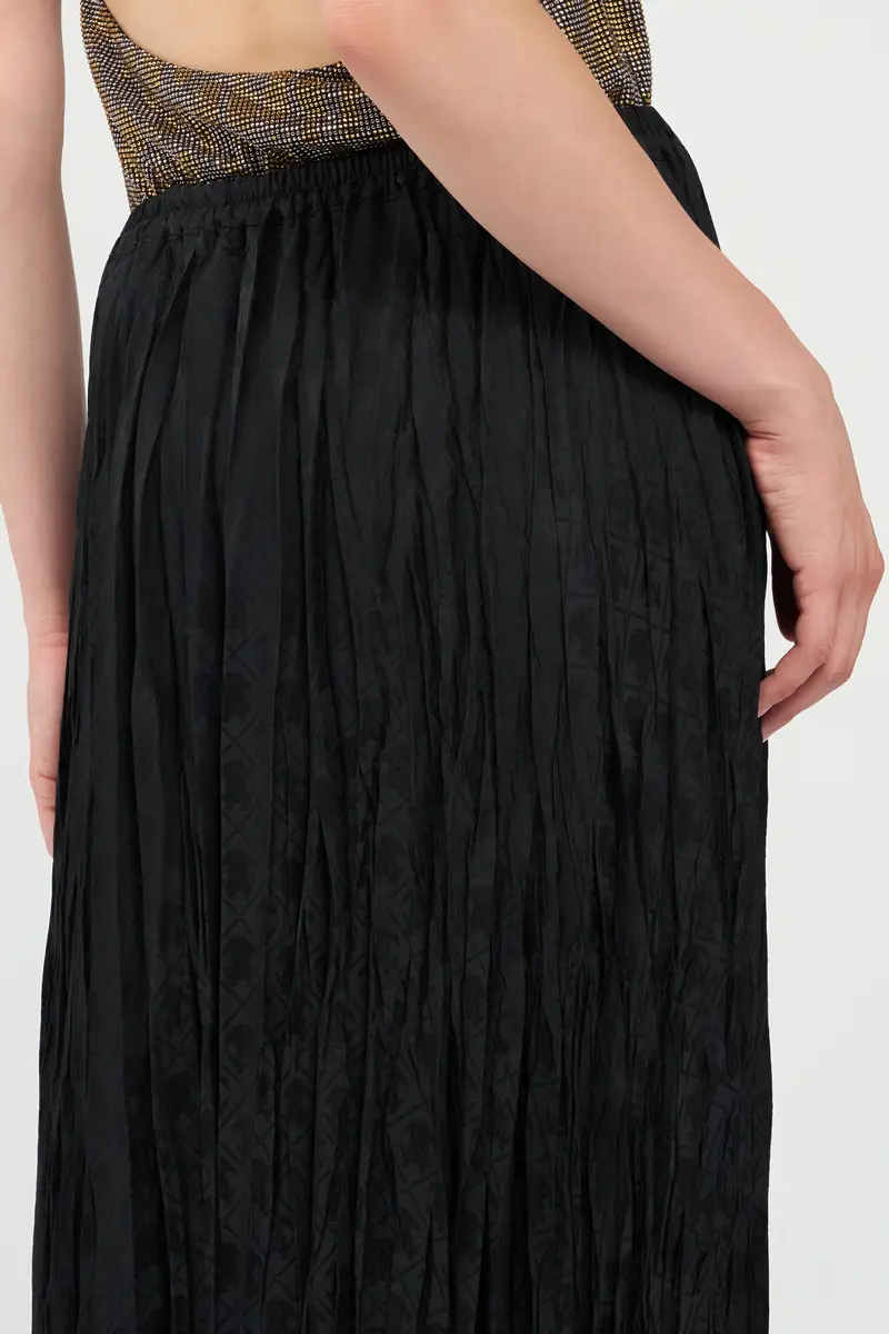 Roberto Cavalli Silk Midi Skirt with Monogram RC | Thumbnail 6 Roberto Cavalli Silk Midi Skirt with Monogram RC | Thumbnail 6