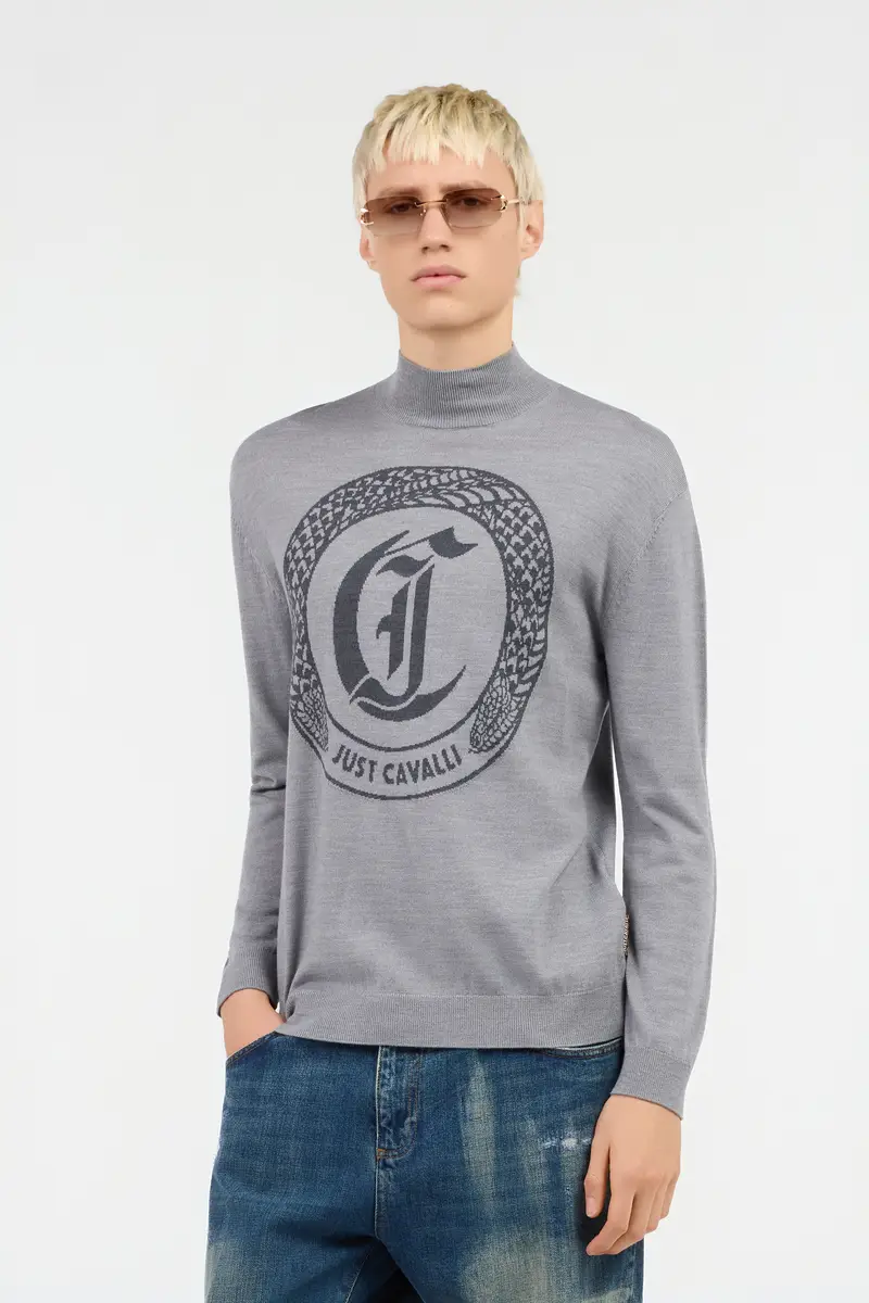 Roberto Cavalli Grey Sweater with Logo | Thumbnail 2 Roberto Cavalli Grey Sweater with Logo | Thumbnail 2
