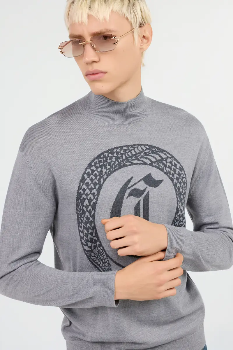 Roberto Cavalli Grey Sweater with Logo | Thumbnail 5 Roberto Cavalli Grey Sweater with Logo | Thumbnail 5