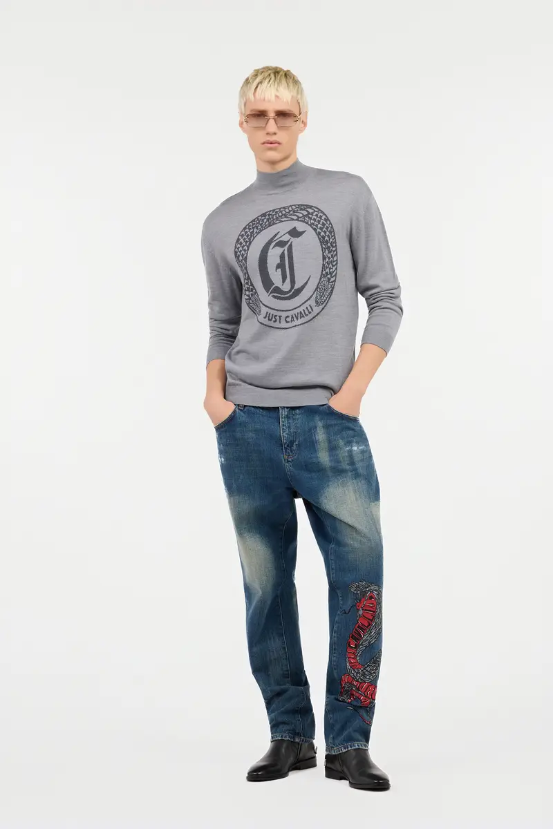 Roberto Cavalli Grey Sweater with Logo | Thumbnail 7 Roberto Cavalli Grey Sweater with Logo | Thumbnail 7