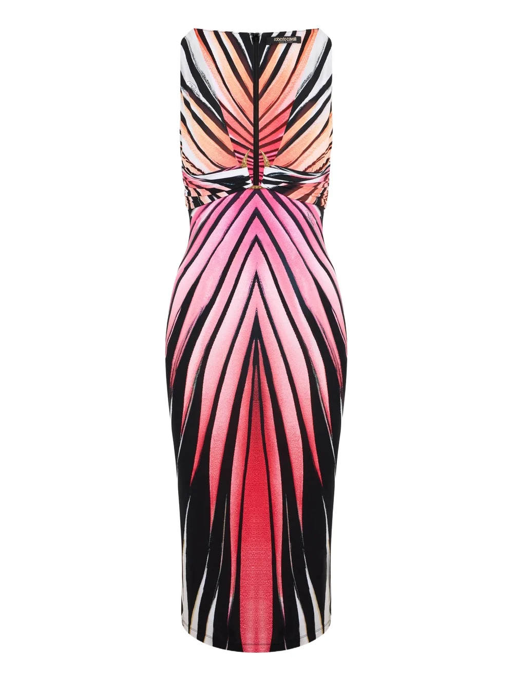 Roberto Cavalli Ray Of Paradise Print Midi Dress