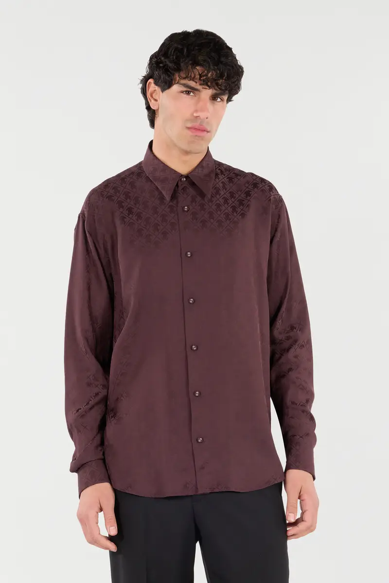 Roberto Cavalli Silk-Blend Shirt With All-Over Monogram | Thumbnail 2 Roberto Cavalli Silk-Blend Shirt With All-Over Monogram | Thumbnail 2
