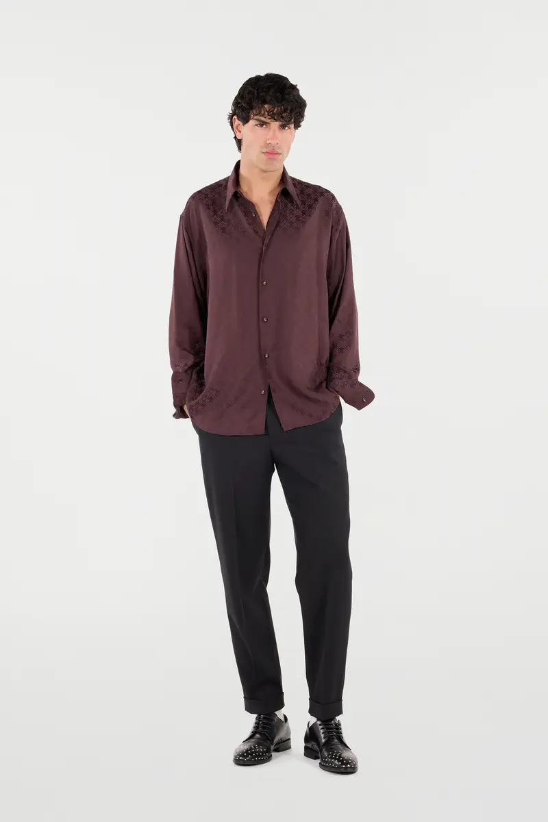 Roberto Cavalli Silk-Blend Shirt With All-Over Monogram | Thumbnail 7 Roberto Cavalli Silk-Blend Shirt With All-Over Monogram | Thumbnail 7
