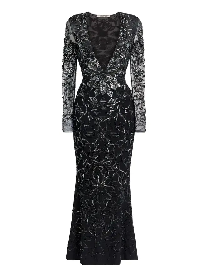 Roberto Cavalli Mosaic embellished fishtail dress