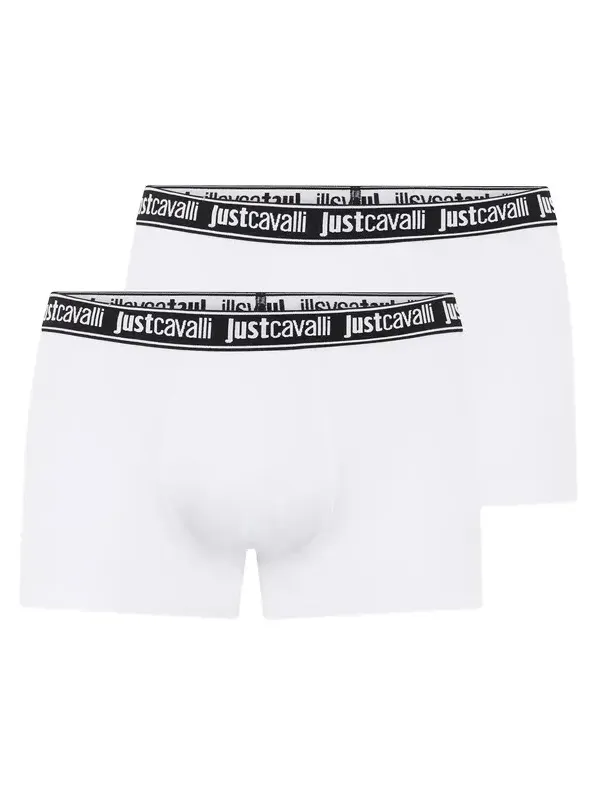 Roberto Cavalli White Boxer With Logo Waistband