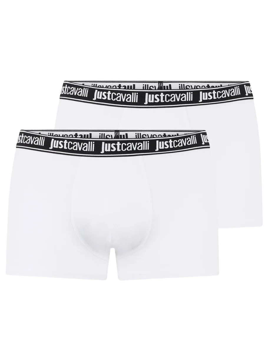 Roberto Cavalli White Boxer With Logo Waistband