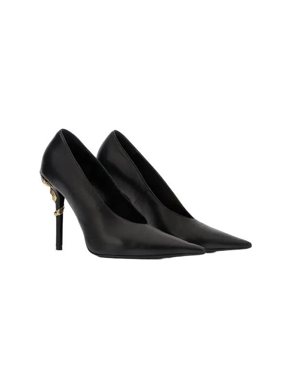 Serpentine leather pump