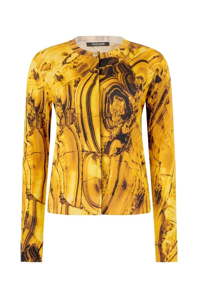Roberto Cavalli Cardigan With Amber Print