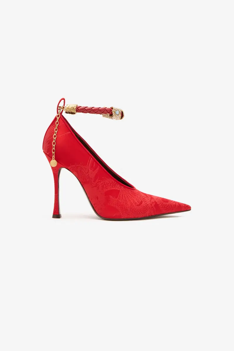 Roberto Cavalli Pumps With Jacquard Pattern And Jewel Strap | Thumbnail 2 Roberto Cavalli Pumps With Jacquard Pattern And Jewel Strap | Thumbnail 2