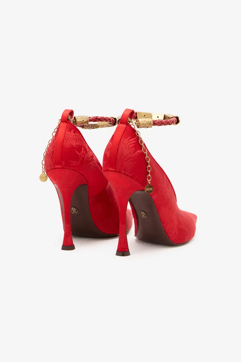 Roberto Cavalli Pumps With Jacquard Pattern And Jewel Strap | Thumbnail 3 Roberto Cavalli Pumps With Jacquard Pattern And Jewel Strap | Thumbnail 3