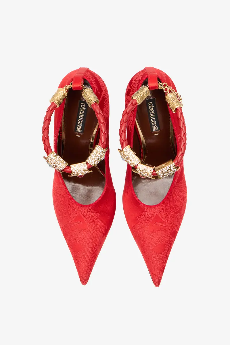 Roberto Cavalli Pumps With Jacquard Pattern And Jewel Strap | Thumbnail 6 Roberto Cavalli Pumps With Jacquard Pattern And Jewel Strap | Thumbnail 6