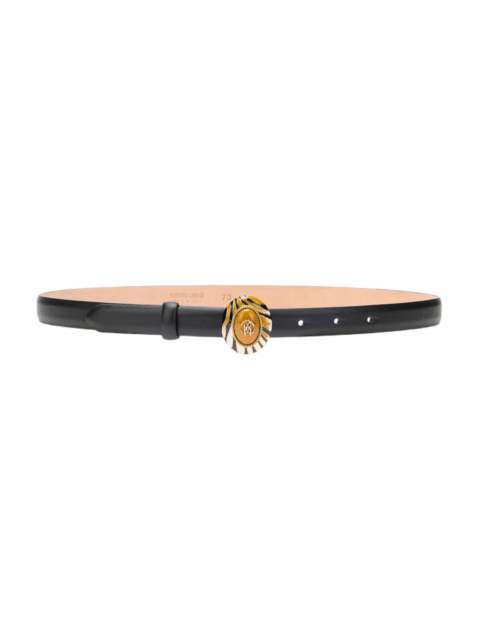 Black Leather Belt With Monogram RC Buckle Black Leather Belt With Monogram RC Buckle