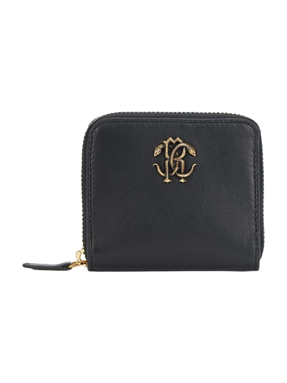 Roberto Cavalli Small Wallet With Mirror Snake Monogram
