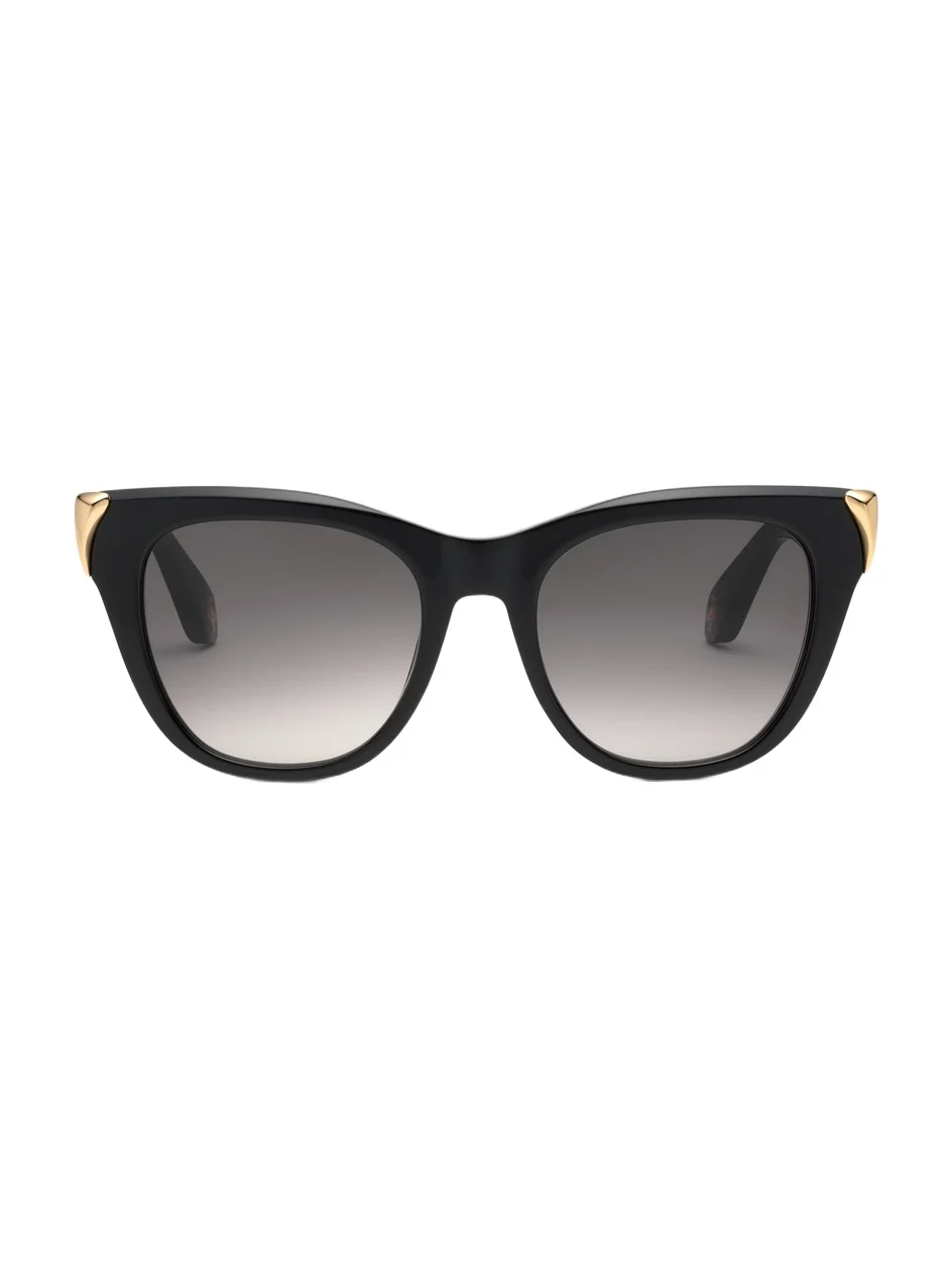 Sunglasses with feminine cat-eye and feng on sides Sunglasses with feminine cat-eye and feng on sides
