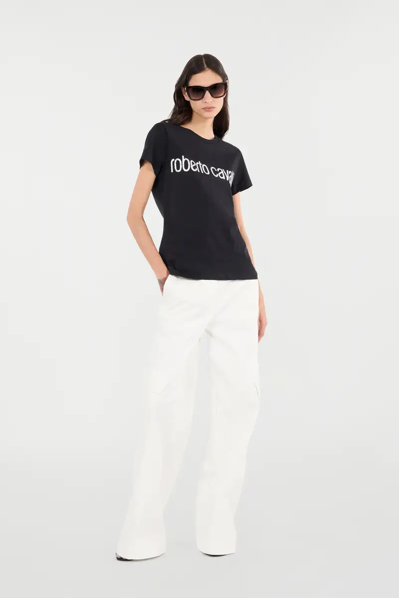 Roberto Cavalli Stretch Cotton Pants With Python Print | Thumbnail 7 Roberto Cavalli Stretch Cotton Pants With Python Print | Thumbnail 7