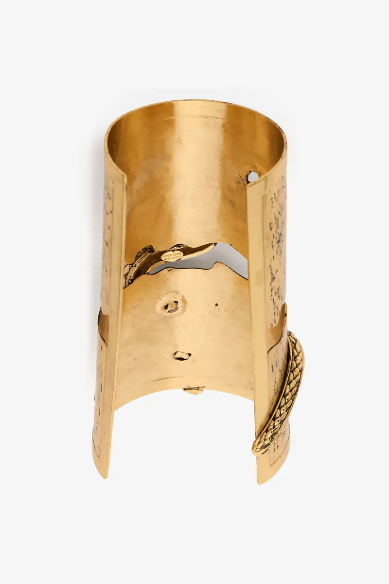 Roberto Cavalli Antiqued Gold Cuff Bracelet with Snake | Thumbnail 3