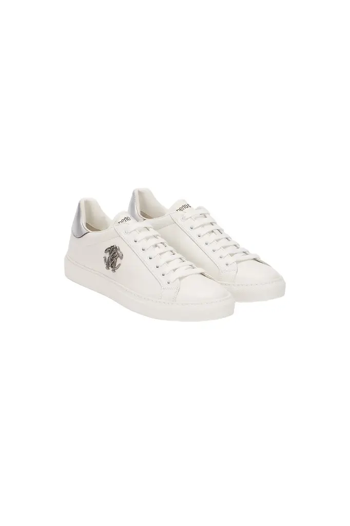Roberto Cavalli White Sneaker with Monogram RC | Image 1 Roberto Cavalli White Sneaker with Monogram RC | Image 1