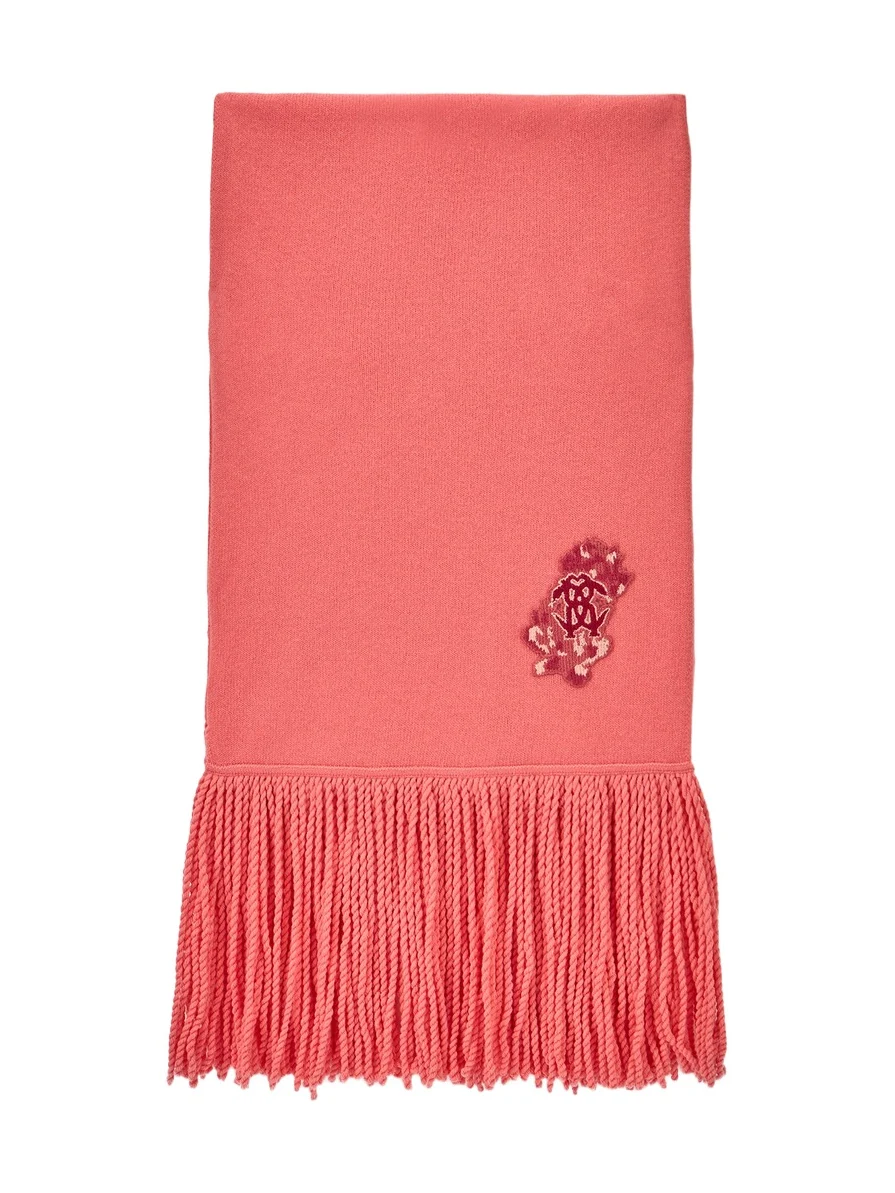 Roberto Cavalli Antique pink scarf with Monogram Mirror Snake