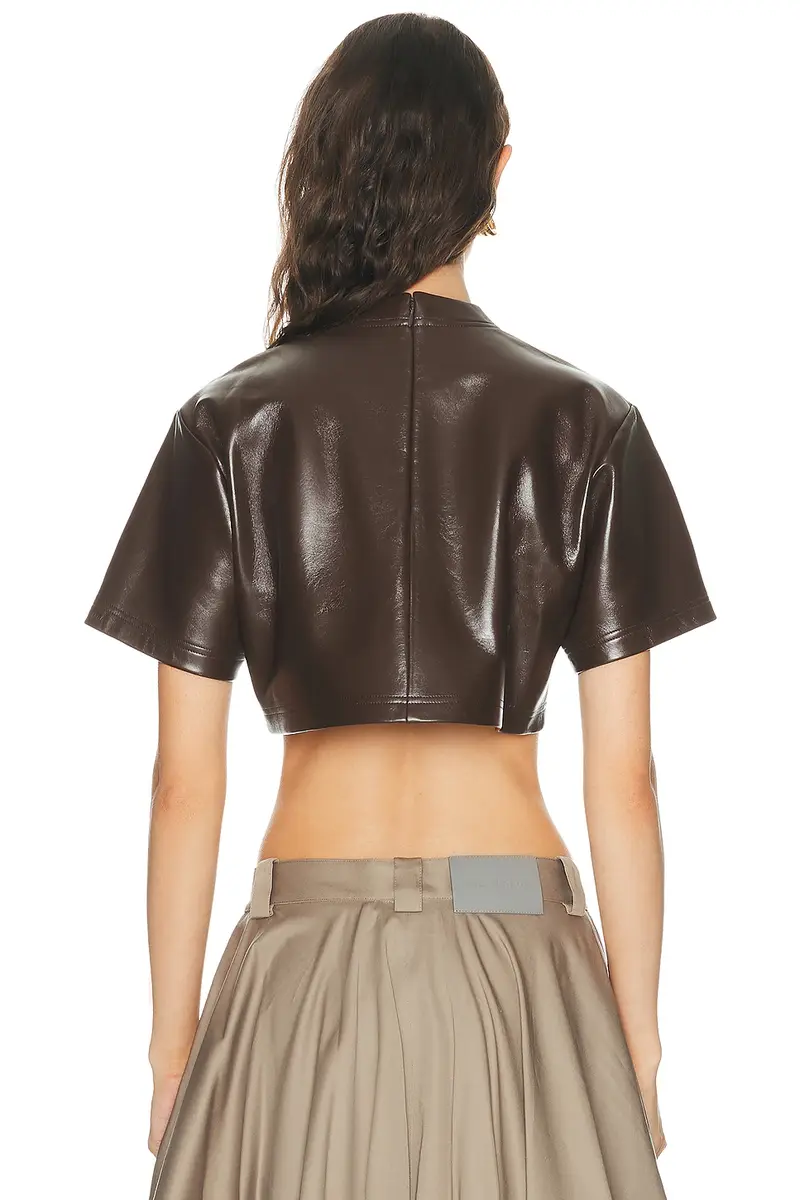 Balenciaga Cropped Leather Shirt | Thumbnail 3 Balenciaga Cropped Leather Shirt | Thumbnail 3