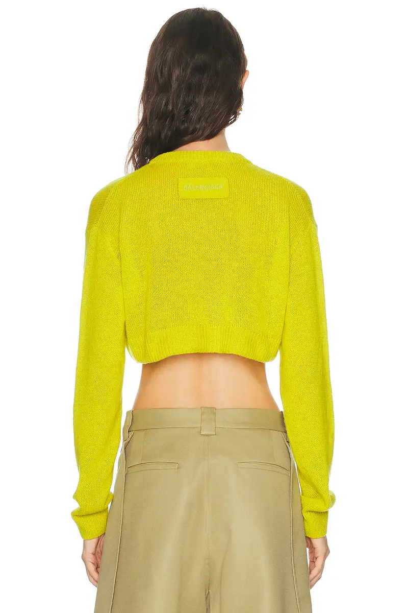 Balenciaga Cropped Crewneck Sweater | Thumbnail 3 Balenciaga Cropped Crewneck Sweater | Thumbnail 3