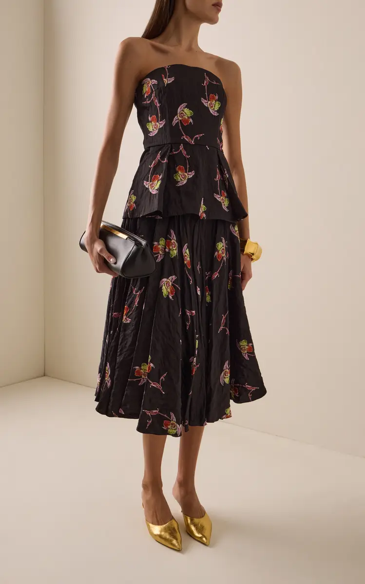 Emilia Wickstead Jadiel Floral Satin Peplum Top | Thumbnail 3 Emilia Wickstead Jadiel Floral Satin Peplum Top | Thumbnail 3