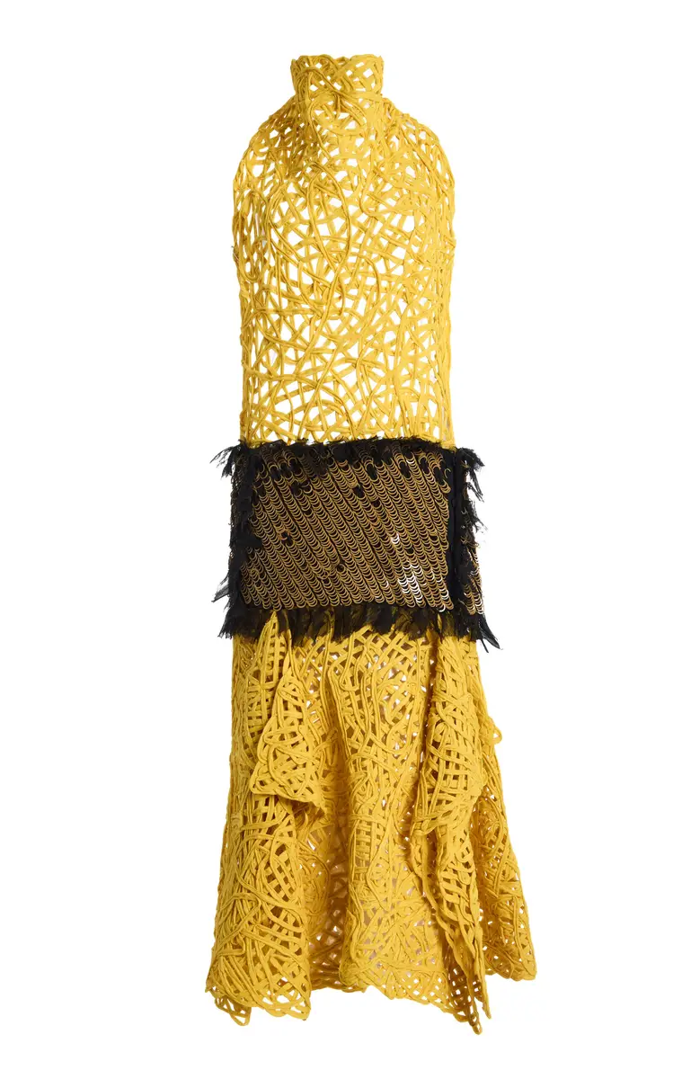 Diotima Exclusive Embroidered Midi Halter Dress | Image 1 Diotima Exclusive Embroidered Midi Halter Dress | Image 1