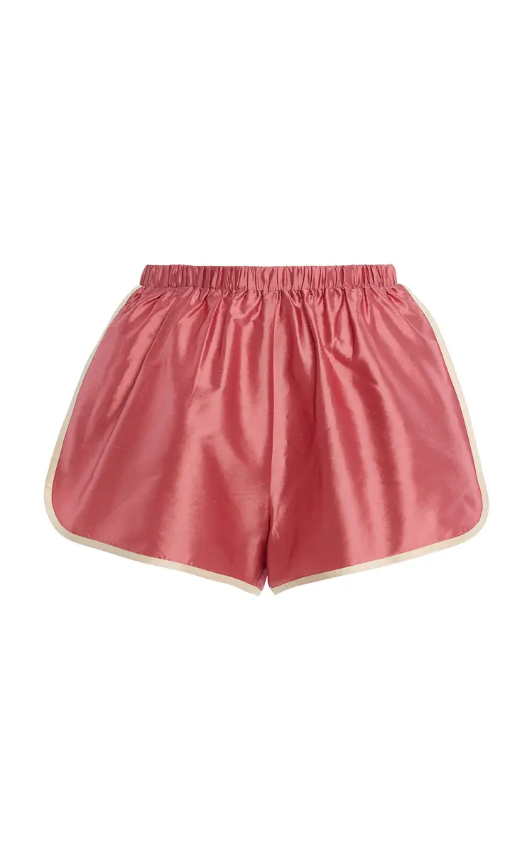 DONNI. Striped Silk Taffeta Mini Shorts | Thumbnail 11