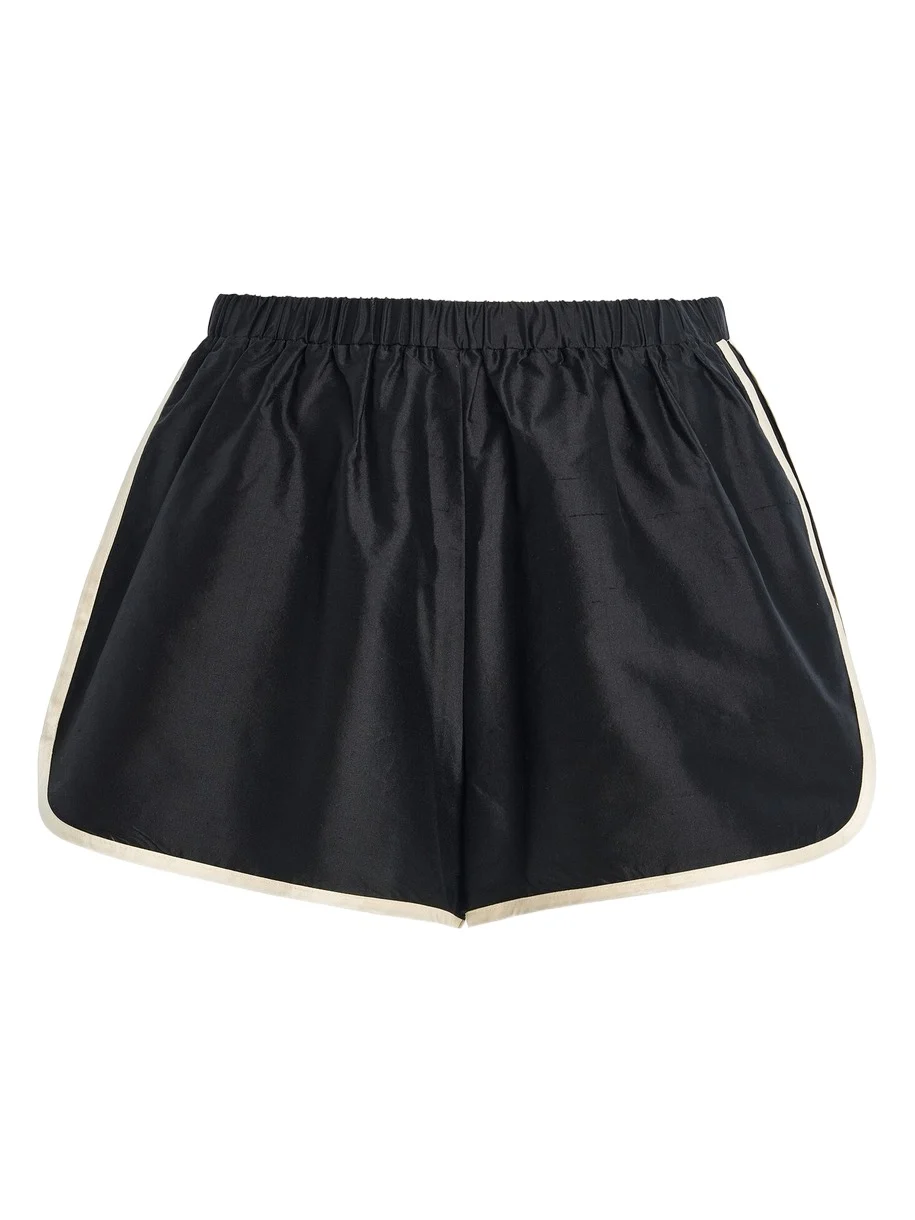 Striped Silk Taffeta Mini Shorts Striped Silk Taffeta Mini Shorts