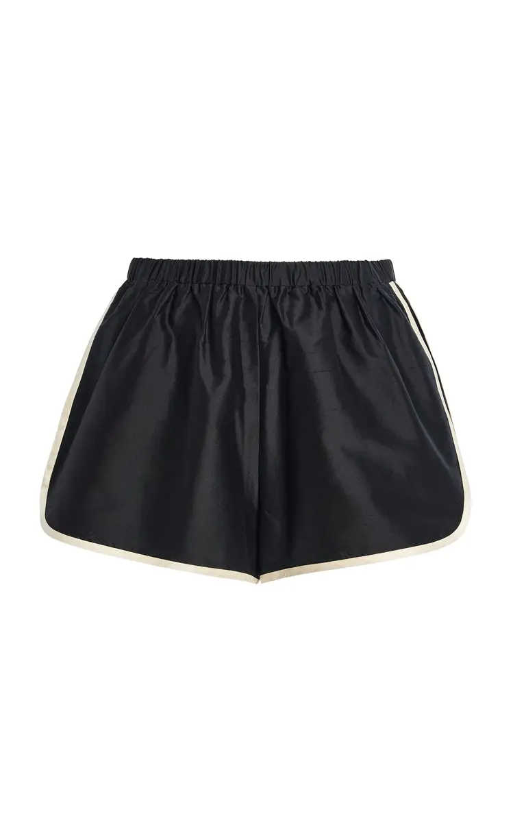 DONNI. Striped Silk Taffeta Mini Shorts | Image 1 DONNI. Striped Silk Taffeta Mini Shorts | Image 1