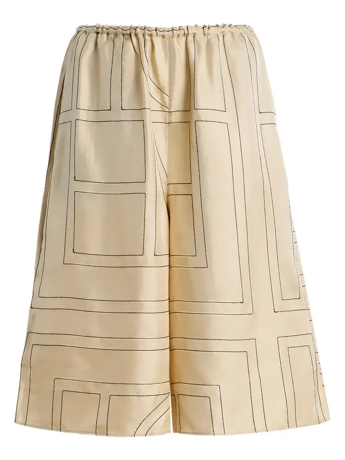 Monogram Silk Pajama Culottes Monogram Silk Pajama Culottes