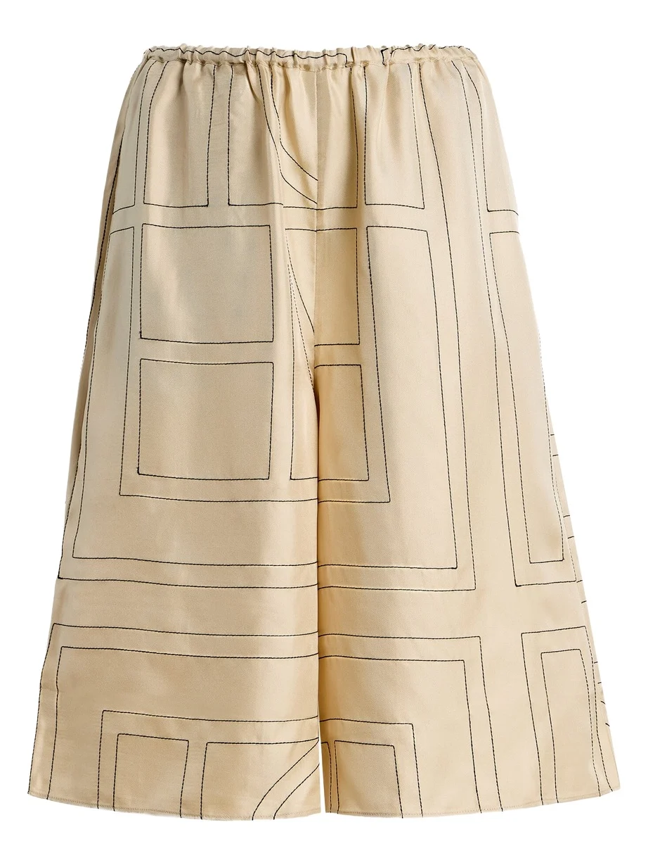 TOTEME Monogram Silk Pajama Culottes